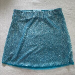 Mango Blue Sequin Mini Skirt for Cocktail Nights
